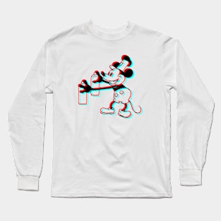 Steamboat Willie - 3D glasses style retro Long Sleeve T-Shirt